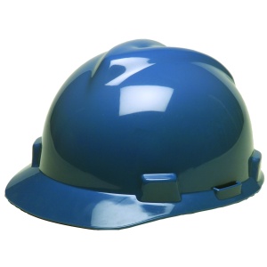 V-Gard Slotted Cap, Blue, w/Fas-Trac III Suspension, 1/EA #475359-Logo (Logo Included)