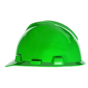 V-Gard Slotted Cap, Green, w/Fas-Trac III Suspension, 1/EA #475362-Logo (Logo Included)
