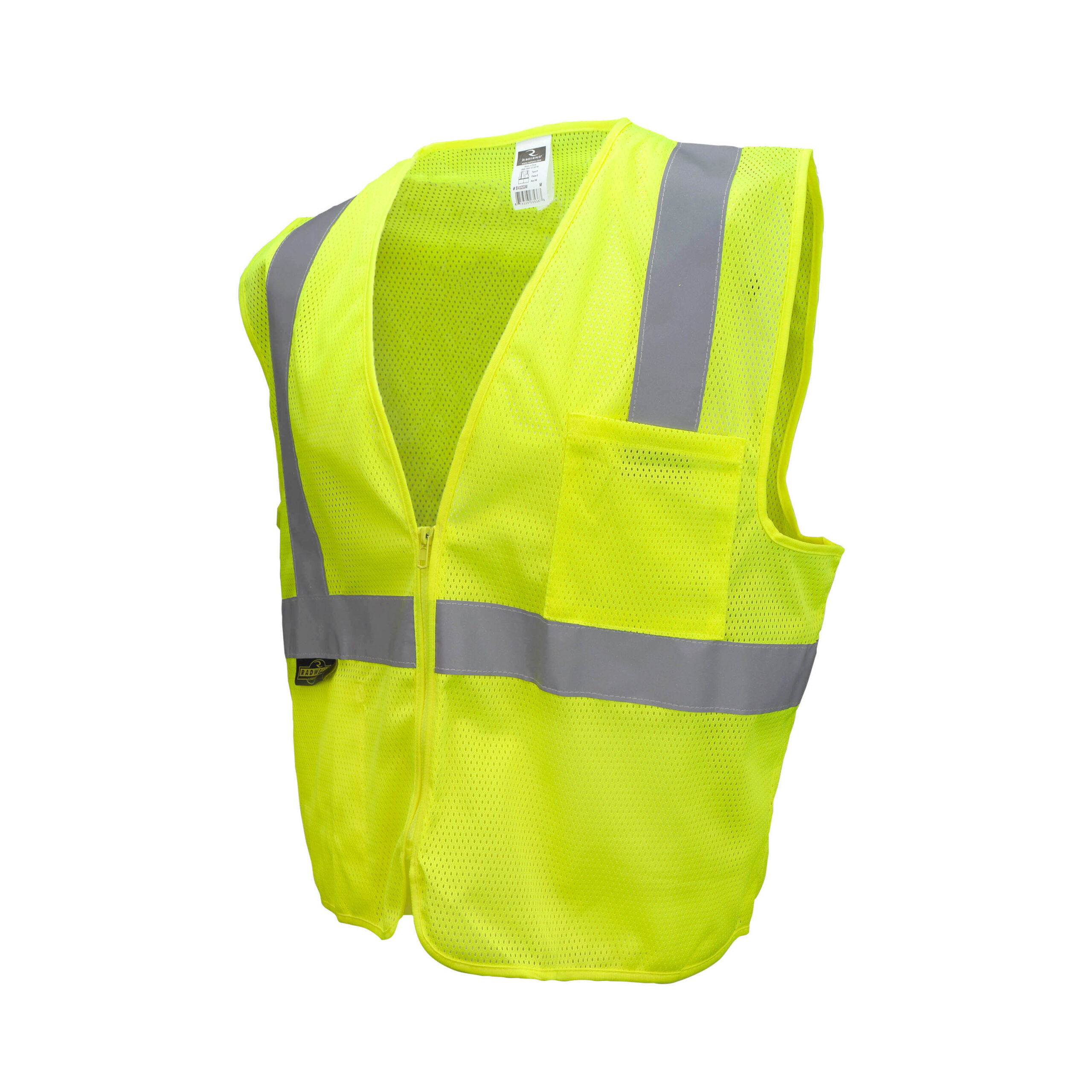 Economy Type R Class 2 Mesh Safety Vest with Zipper - Green, #SV2ZGM-Logo (Logo Included) - Image 2