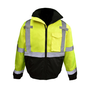 SJ11QB Class3 High Visibility Weatherproof Bomber Jacket with Quilted Built-in Liner, 1/EA #SJ11QB