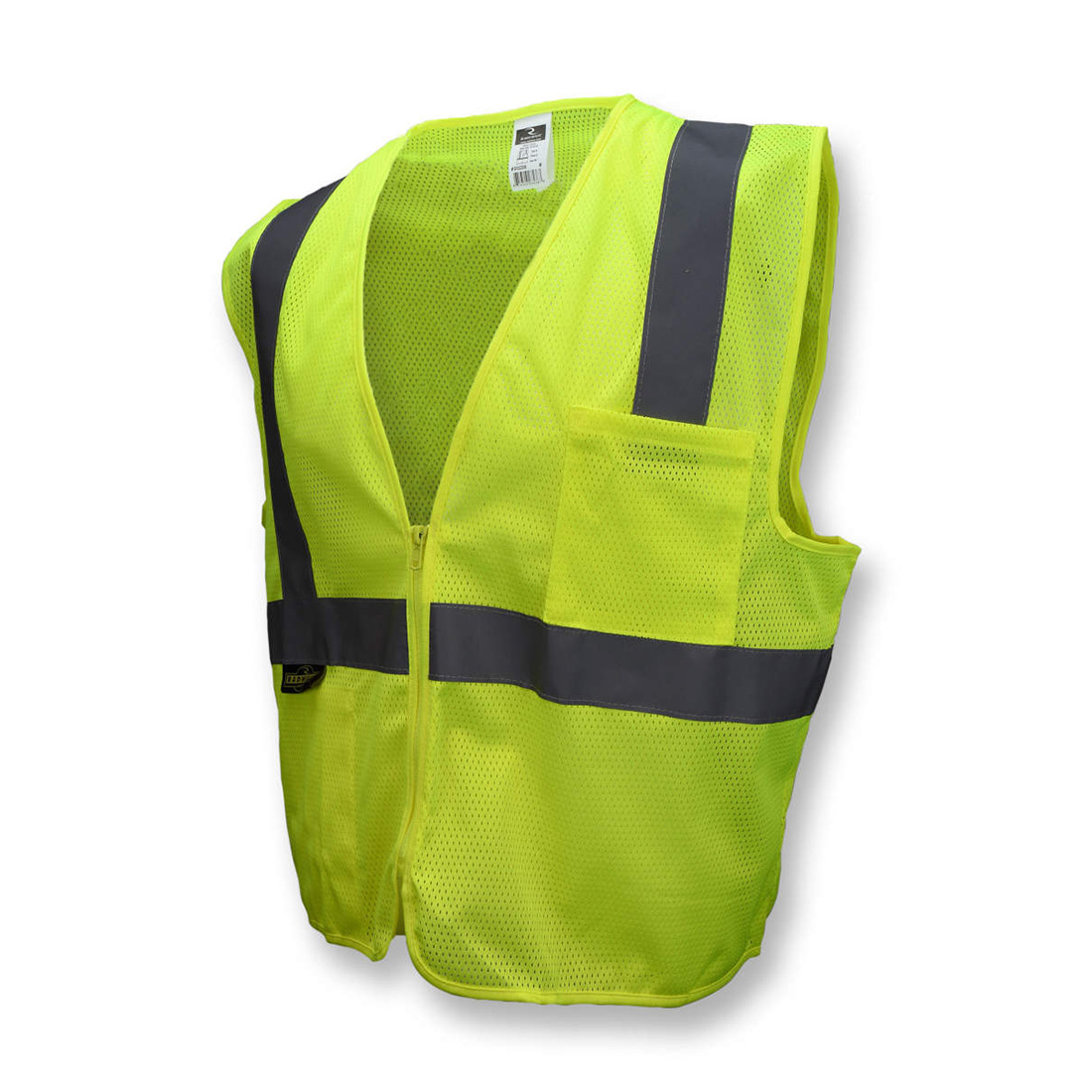 Economy Type R Class 2 Mesh Safety Vest with Zipper - Green, #SV2ZGM-Logo (Logo Included)
