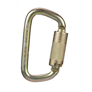 Steel Carabiner, 9/16" Gate Opening, Auto-Locking, ANSI Z359.12, 1/EA #10089205