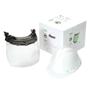 V-Gard Accessory System kit with V-Gard Cap, White, For Slotted Caps w/Clear PC Visor., 1/EA #10118695