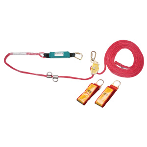 Gravity Dyna-Line Temporary Horizontal Lifeline for Two Workers, 30' length rope, Bypass Shuttles (includes (2) polyester anchorage straps), 1/EA#10150413