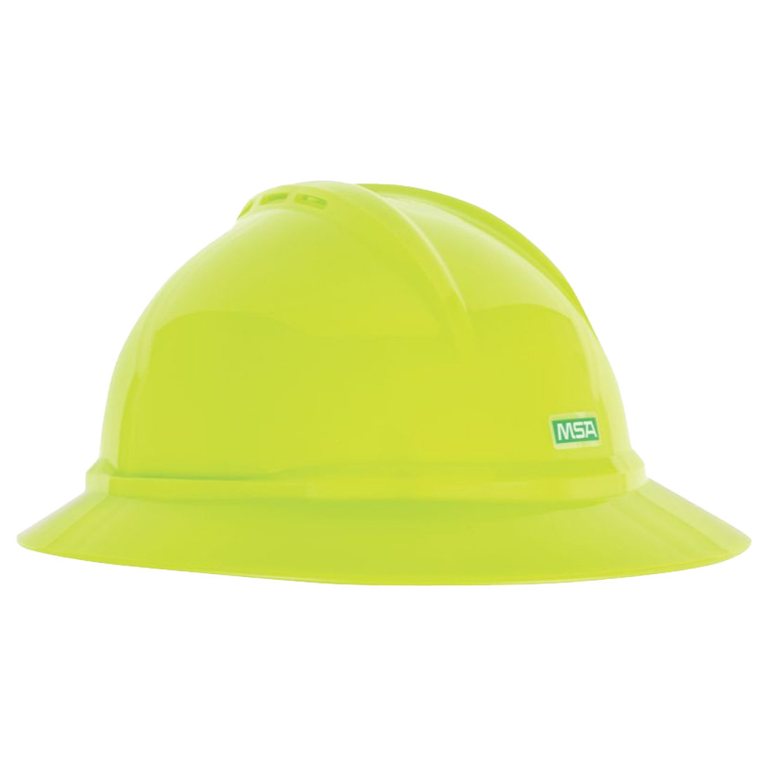 V-Gard 500 Hat, Hi-Viz Yellow-Green Vented, 4-Point Fas-Trac III, 1/EA #10167931