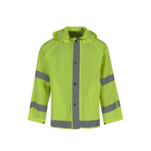 Econo-Viz Jacket with Snap-On Hood and Reflective Tape - Hi-Vis Lime, #10182-01-1-HLI