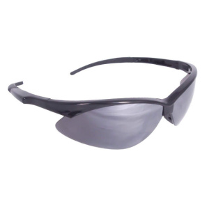 Rad-Apocalypse™ Safety Eyewear - Black Frame - Silver Mirror Lens, MOQ 12 #AP1-60-Logo (Logo Included)