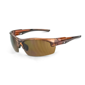 Crucible Premium Safety Eyewear - Crystal Brown Frame - HD Brown Lens, MOQ 12 #40117