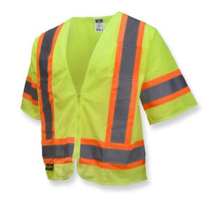 Economy Type R Class 3 Mesh Safety Vest with Two-Tone Trim, 1EA #SV22-3-Logo (Logo Included)