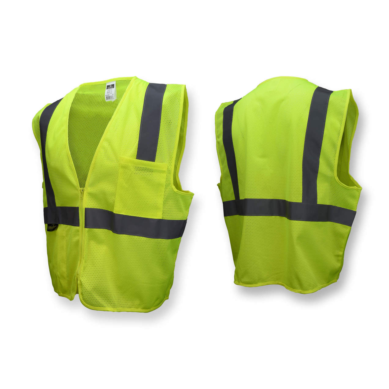 Economy Type R Class 2 Mesh Safety Vest with Zipper - Green, #SV2ZGM-Logo (Logo Included) - Image 4