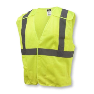 Economy Type R Class 2 Breakaway Mesh Safety Vest - Green, #SV4GM-Logo (Logo Included)