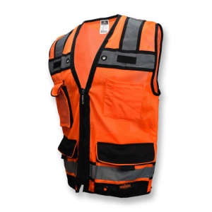 Type R Class 2 Heavy Duty Mesh Surveyor with Zipper - Orange, #SV65-2ZOM-Logo (Logo Included)
