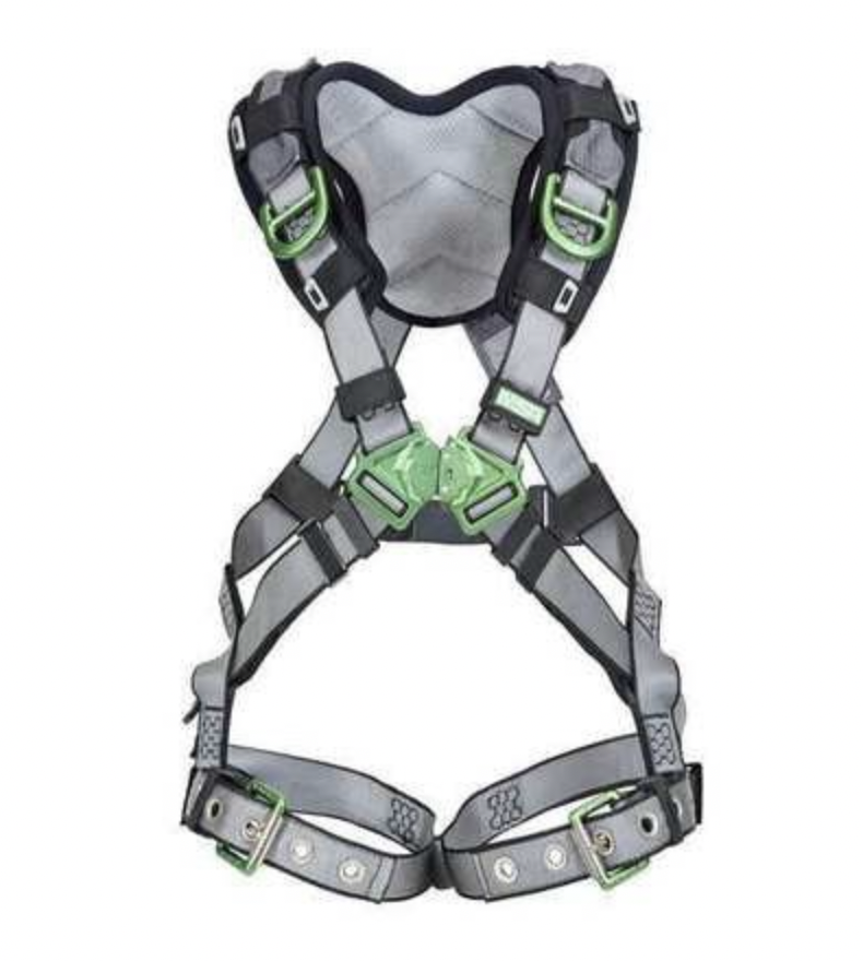 V-FIT Construction Harness, Standard, Back, Chest & Hip D-Rings, Tongue Buckle Leg Straps, Shoulder Padding, 1/EA #10195141