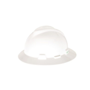 V-Gard Slotted Full-Brim Hat, White, w/1-Touch Suspension, 1/EA #10058321
