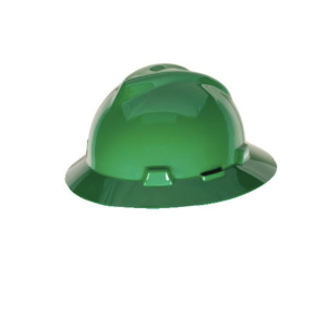 V-Gard Slotted Full-Brim Hat, Green, w/1-Touch Suspension, 1/EA #10058323