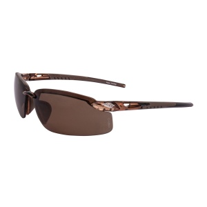 ES5 Premium Safety Eyewear - Crystal Brown Frame - Polarized Brown Lens, MOQ 12 #291113