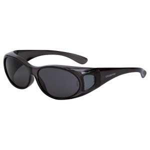 OG3 Over the Glass Safety Eyewear - Crystal Black Frame - Smoke Lens, MOQ 12 #3113-Logo (Logo Included)