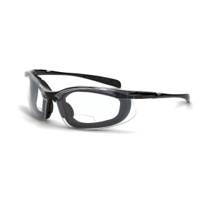 Concept Foam Lined Bifocal Safety Eyewear - Crystal Black Frame - Clear Lens - 1.5 Diopter, MOQ 12 #84415