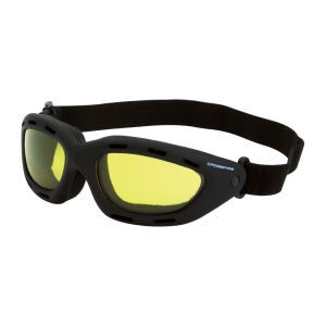Element Foam Lined Safety Goggle - Black Frame - Yellow Anti-Fog Lens, MOQ 12 #91353 AF