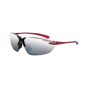 Sniper Premium Safety Eyewear - Shiny Black/Burgandy Red Frame - Silver Mirror Lens - MOQ 12 #9233