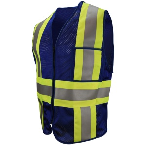 CSV22 Custom Type O Class 1 Safety Vest - Blue, 1 EA #CSV22-01Z2-Logo (Logo Included)
