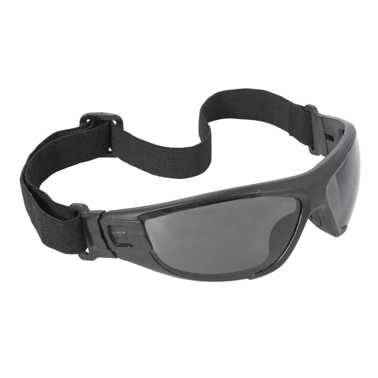 Cuatro™ 4-in-1 Foam Lined Eyewear - Black Frame - Smoke Anti-Fog Lens, MOQ 12 #CT1-21