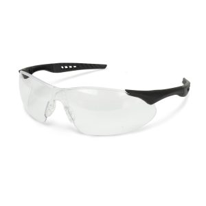 Rock™ Safety Eyewear - Black Frame - Clear Anti-Fog Lens, MOQ 12 #RK1-11-Logo (Logo Included)