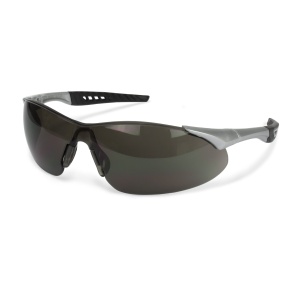 Rock™ Safety Eyewear - Silver Frame - Smoke Anti-Fog Lens, MOQ 12 #RK6-21-Logo (Logo Included)
