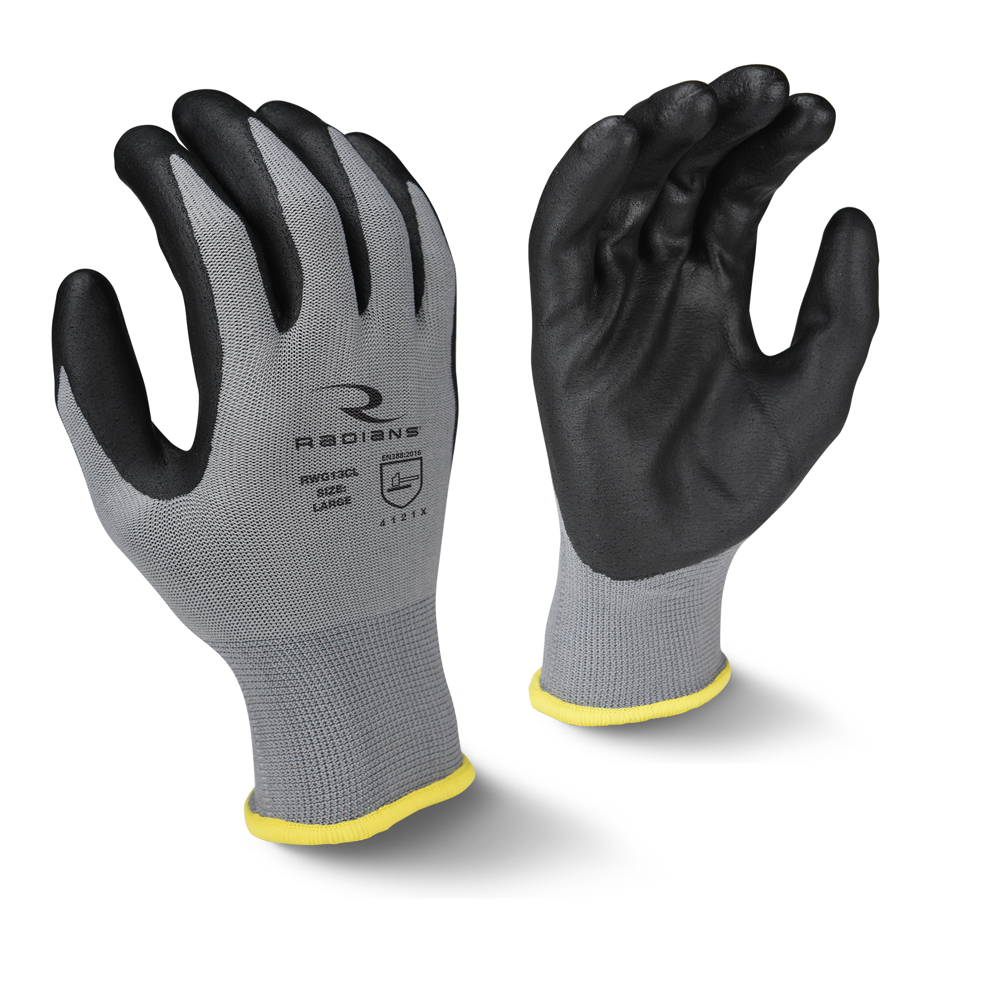 Polyester Shell Foam Nitrile Gripper Glove, 1 DZ, #RWG13C