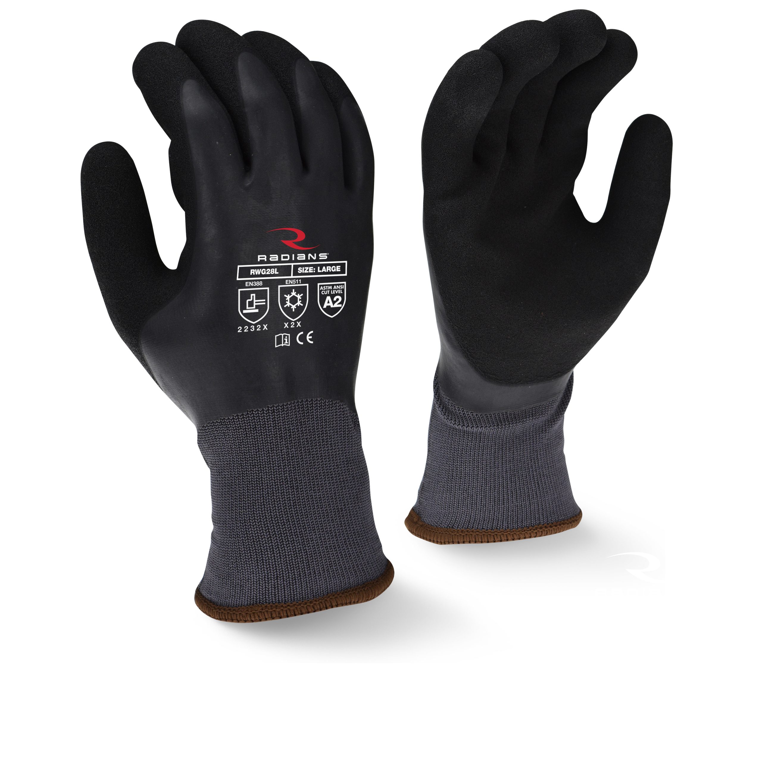 Cut Protection Level A2 Dipped Waterproof Winter Gripper Glove, 1 DZ, #RWG28
