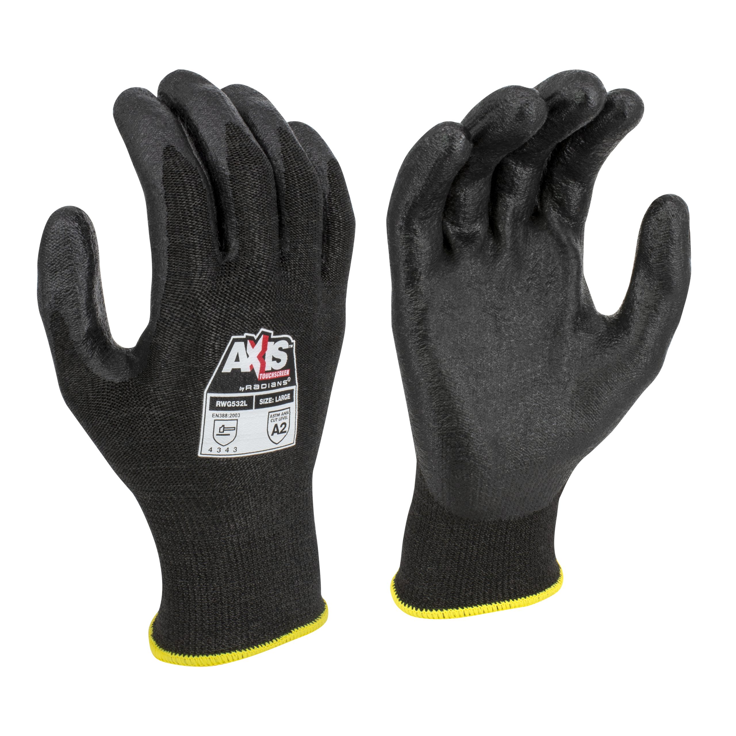 AXIS™ Cut Protection Level A2 Touchscreen Work Glove, 1 DZ, #RWG532