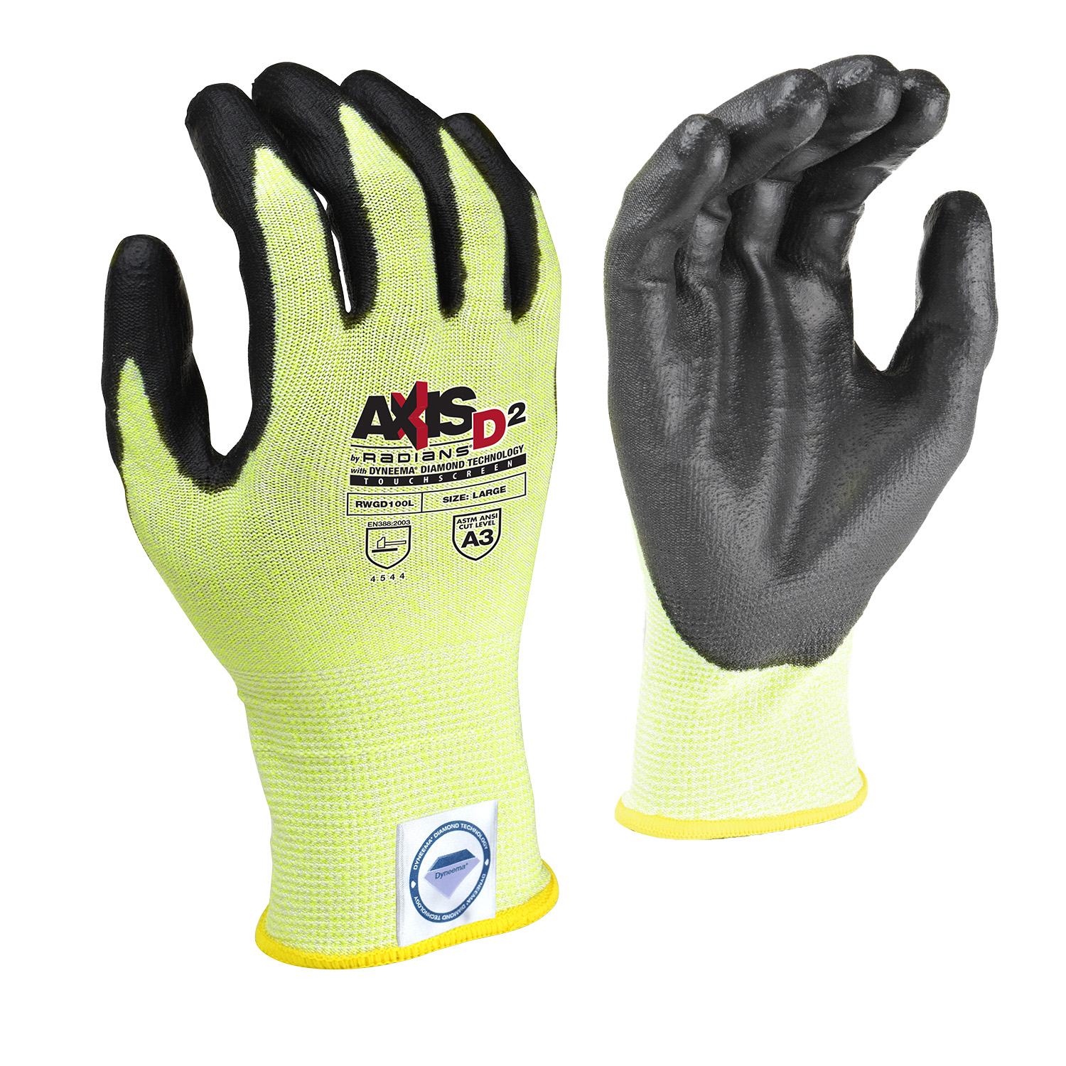 AXIS D2™ Dyneema® Cut Protection Level A3 Touchscreen Glove, 1 DZ, #RWGD100