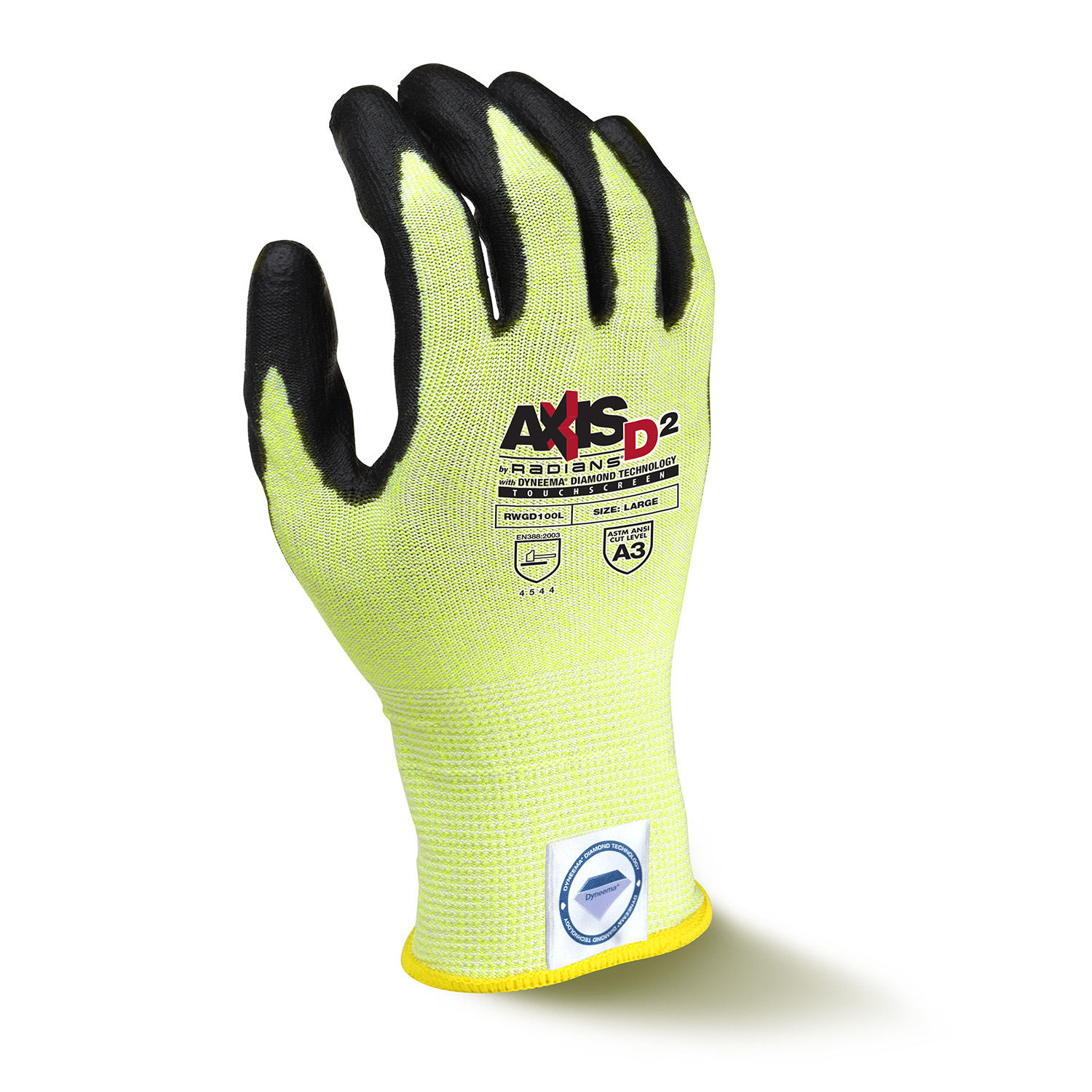 AXIS D2™ Dyneema® Cut Protection Level A3 Touchscreen Glove, 1 DZ, #RWGD100 - Image 2