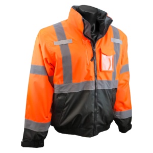 SJ210B Three-in-One Deluxe High Visibility Bomber Jacket - Orange/Black Bottom, #SJ210B-3ZOS
