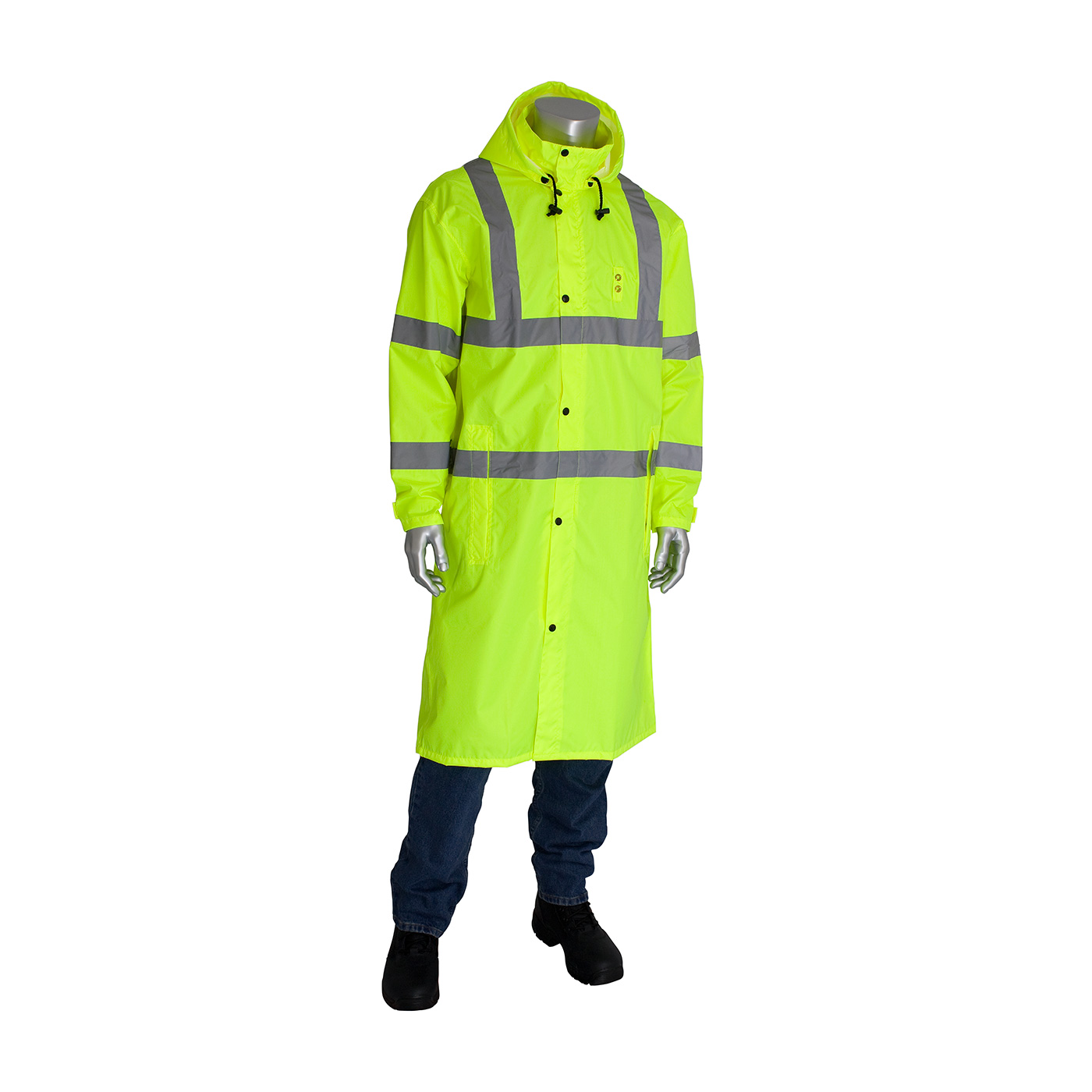 Viz™ ANSI Type R Class 3 Value All Purpose 48" Raincoat, Hi-Vis Yellow #353-1048-LY - Image 2