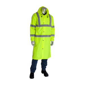 Vizâ„¢ ANSI Type R Class 3 Value All Purpose 48" Raincoat, Hi-Vis Yellow #353-1048-LY