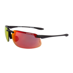 ES4 Premium Safety Eyewear - Matte Black Frame - HD Red Mirror Lens, MOQ 12 #2169