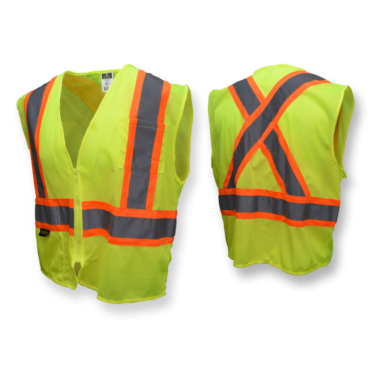 Economy Mesh X-Back Type R Class 2 Safety Vest with Two-Tone Trim #SV22X-2ZGM-Logo (Logo Included) - Image 2