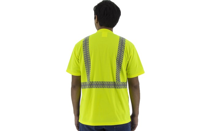 High Visibility Short Sleeve Shirt with Reflective Chainsaw Striping, ANSI 2, R, Yellow/Black #75-5215-Logo (Logo Included) - Image 2