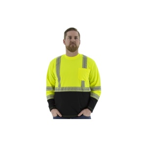 High visibility long sleeve shirt with reflective chainsaw Striping, ANSI 2, R STYLE #: 75-525-Logo (Logo Included)