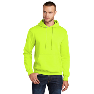 Non-Ansi Fleece Pullover Hooded Sweatshirt, Hi-Vis Yellow & Orange, 1 EA #PC78H