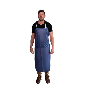6mil Blue Vinyl Apron with String Ties, 72/Case #B67O26