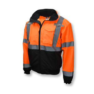Class 3 Two-in-One High Visibility Bomber Safety Jacket - Orange/Black Bottom #SJ110B-3ZOS