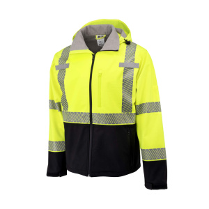 Type R Class 3 Softshell Ripstop Jacket - Hi-Vis Green #SJ322B-3ZGS-Logo (Logo Included)