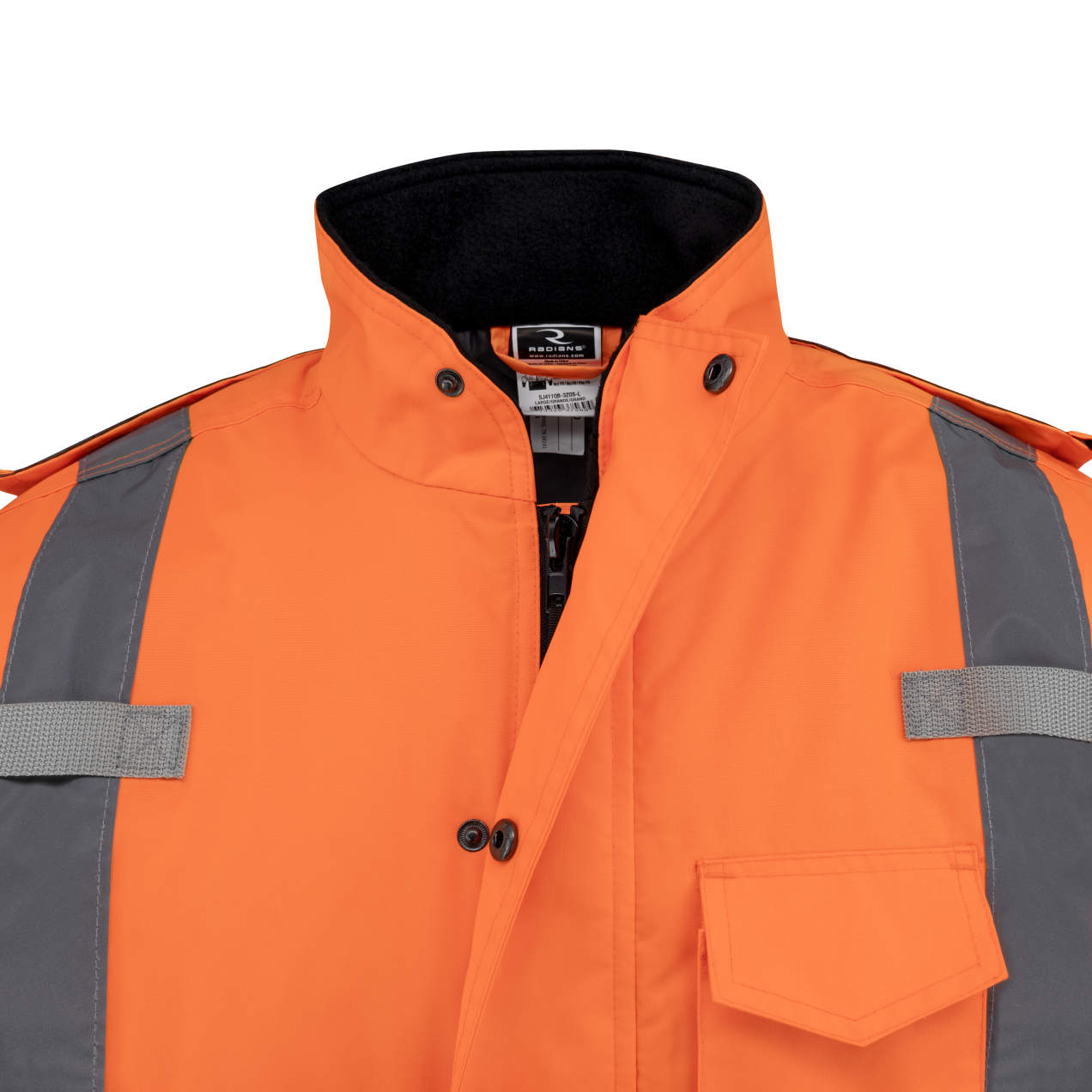 Class 3 Economy Parka with Quilted Lining - Hi-Vis Orange / Black #SJ411QB-3ZOS-Logo (Logo Included) - Image 3