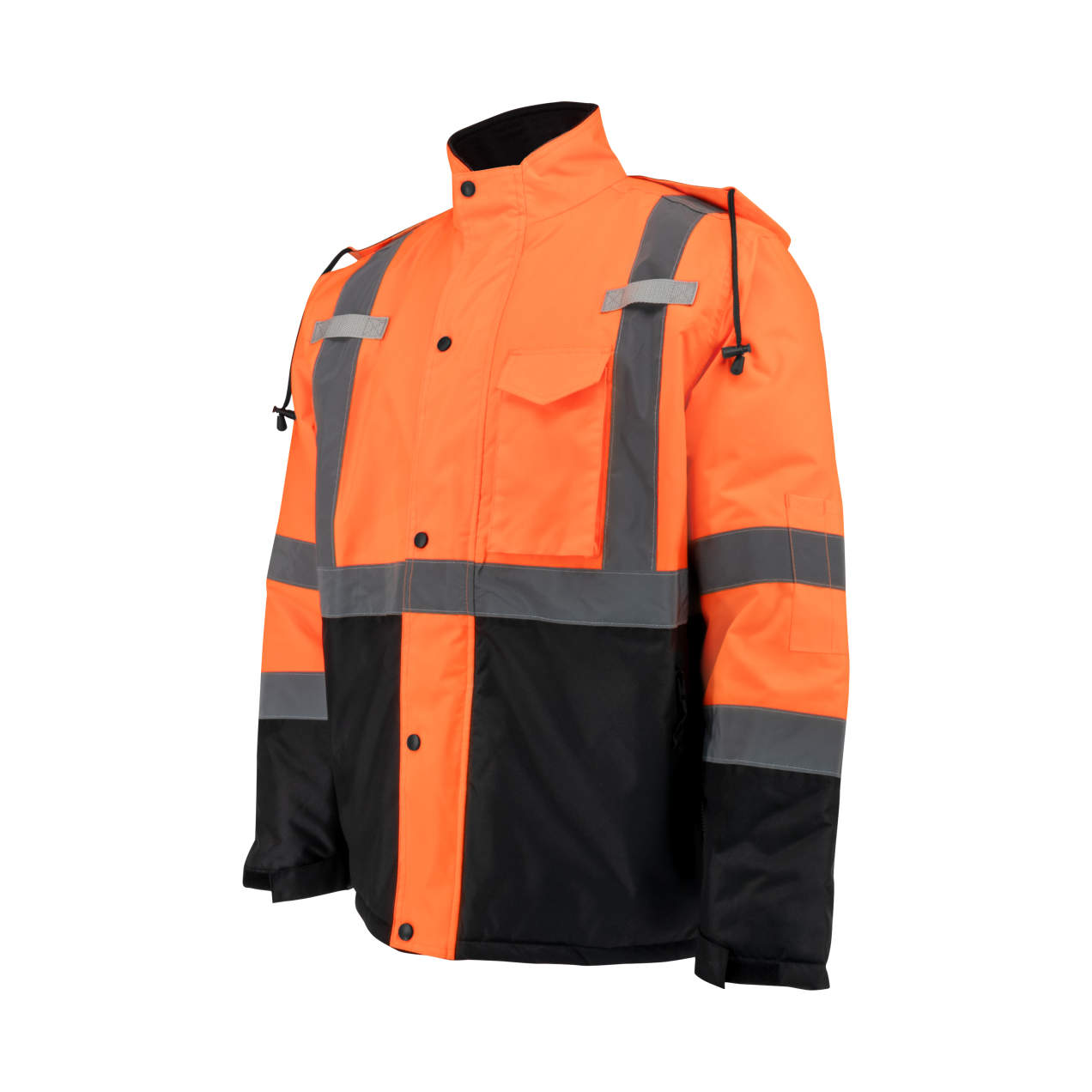 Class 3 Economy Parka with Quilted Lining - Hi-Vis Orange / Black #SJ411QB-3ZOS-Logo (Logo Included) - Image 9