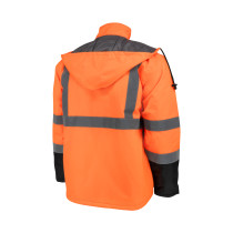 Class 3 Economy Parka with Quilted Lining - Hi-Vis Orange / Black #SJ411QB-3ZOS-Logo (Logo Included) - Image 10
