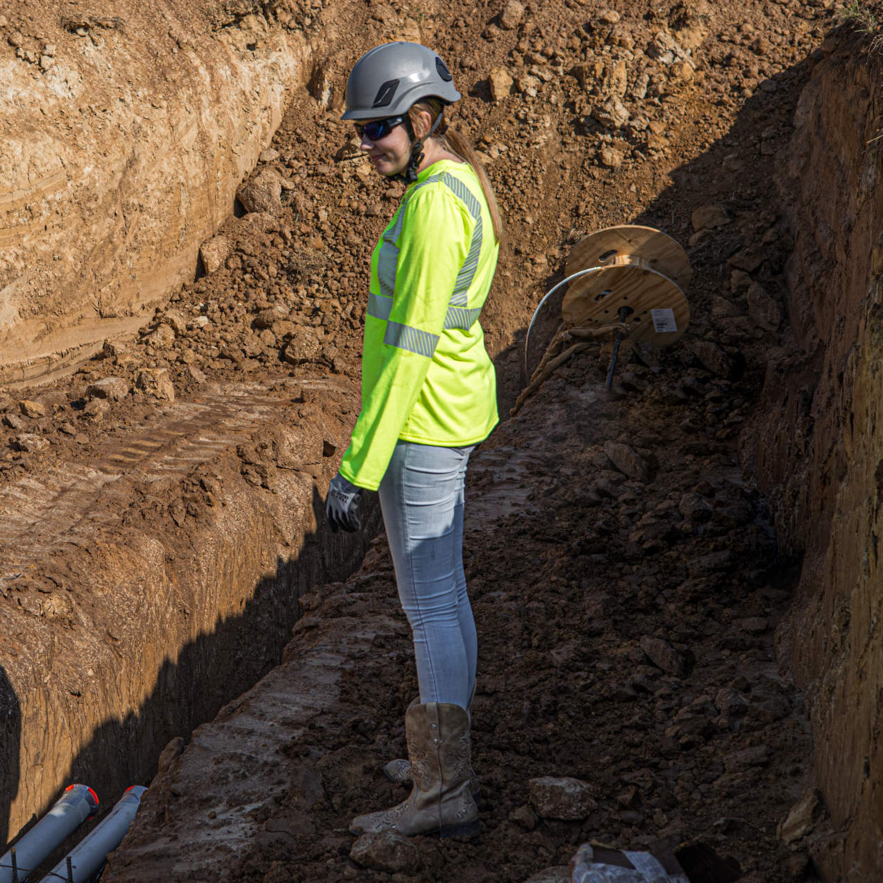 Women's Long Sleeve FR T-shirt with Class 3 Segmented Reflective Tape - Hi-Vis Green, 1/EA #ST921W-3X-Logo (Logo Included) - Image 8