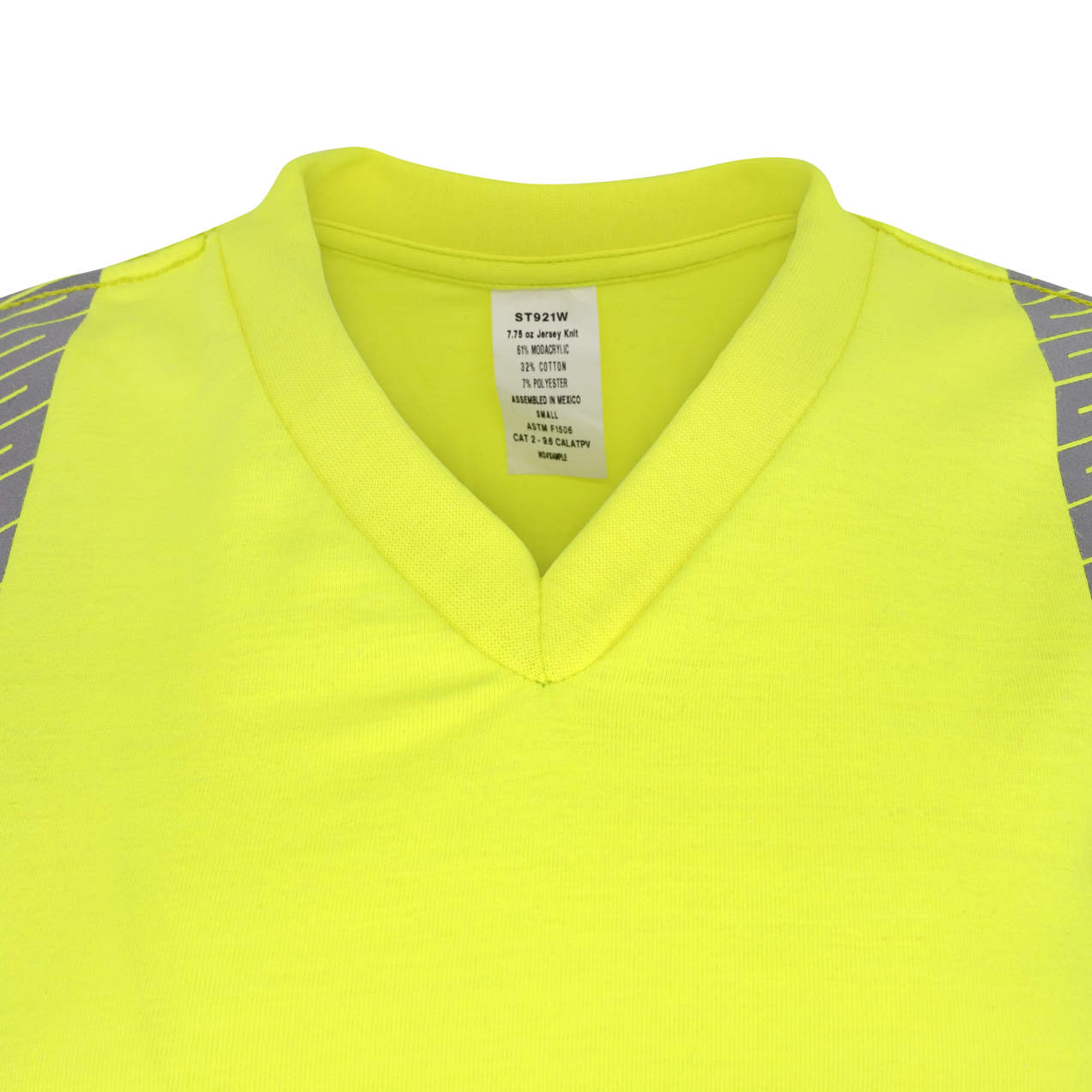 Women's Long Sleeve FR T-shirt with Class 3 Segmented Reflective Tape - Hi-Vis Green, 1/EA #ST921W-3X-Logo (Logo Included) - Image 2