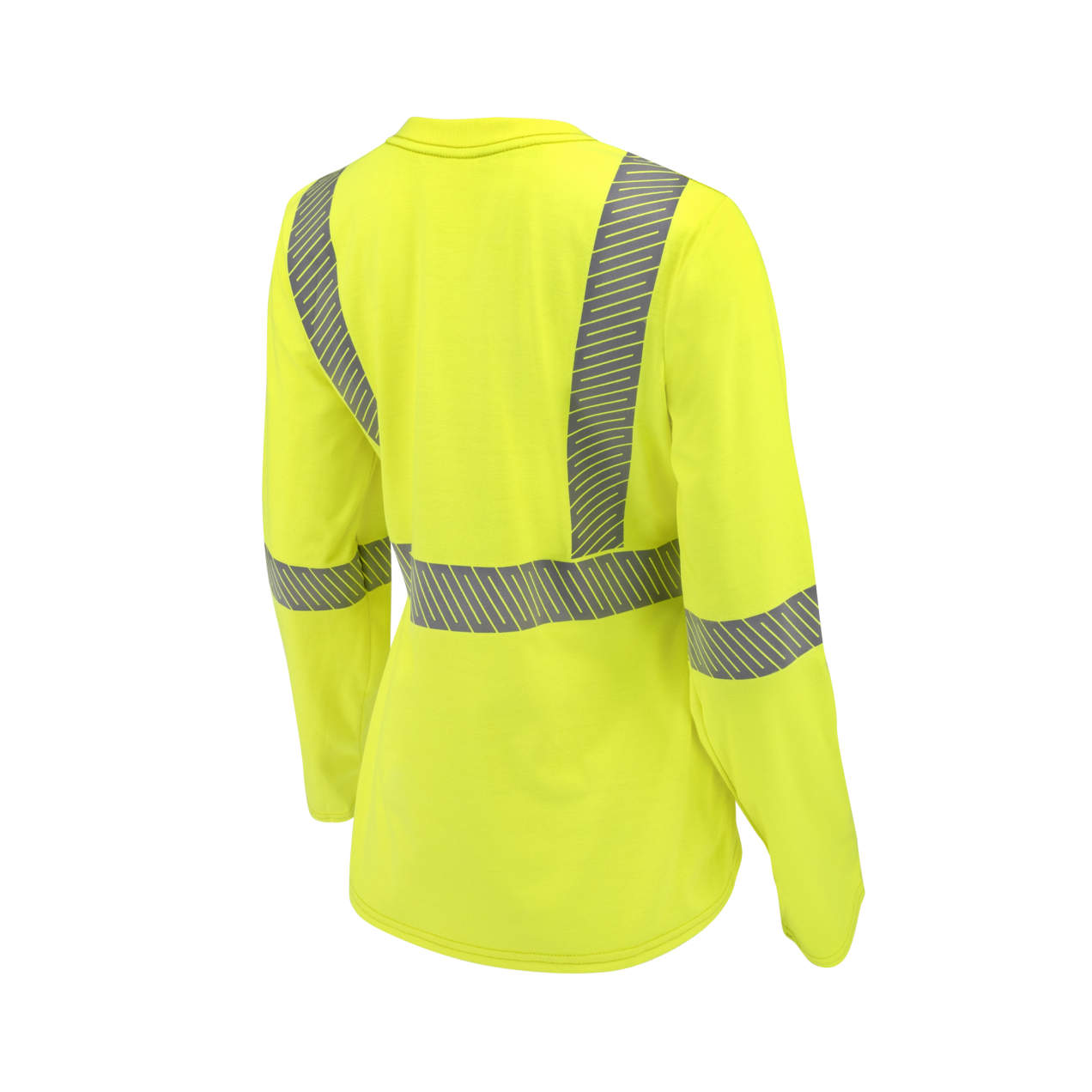 Women's Long Sleeve FR T-shirt with Class 3 Segmented Reflective Tape - Hi-Vis Green, 1/EA #ST921W-3X-Logo (Logo Included) - Image 4